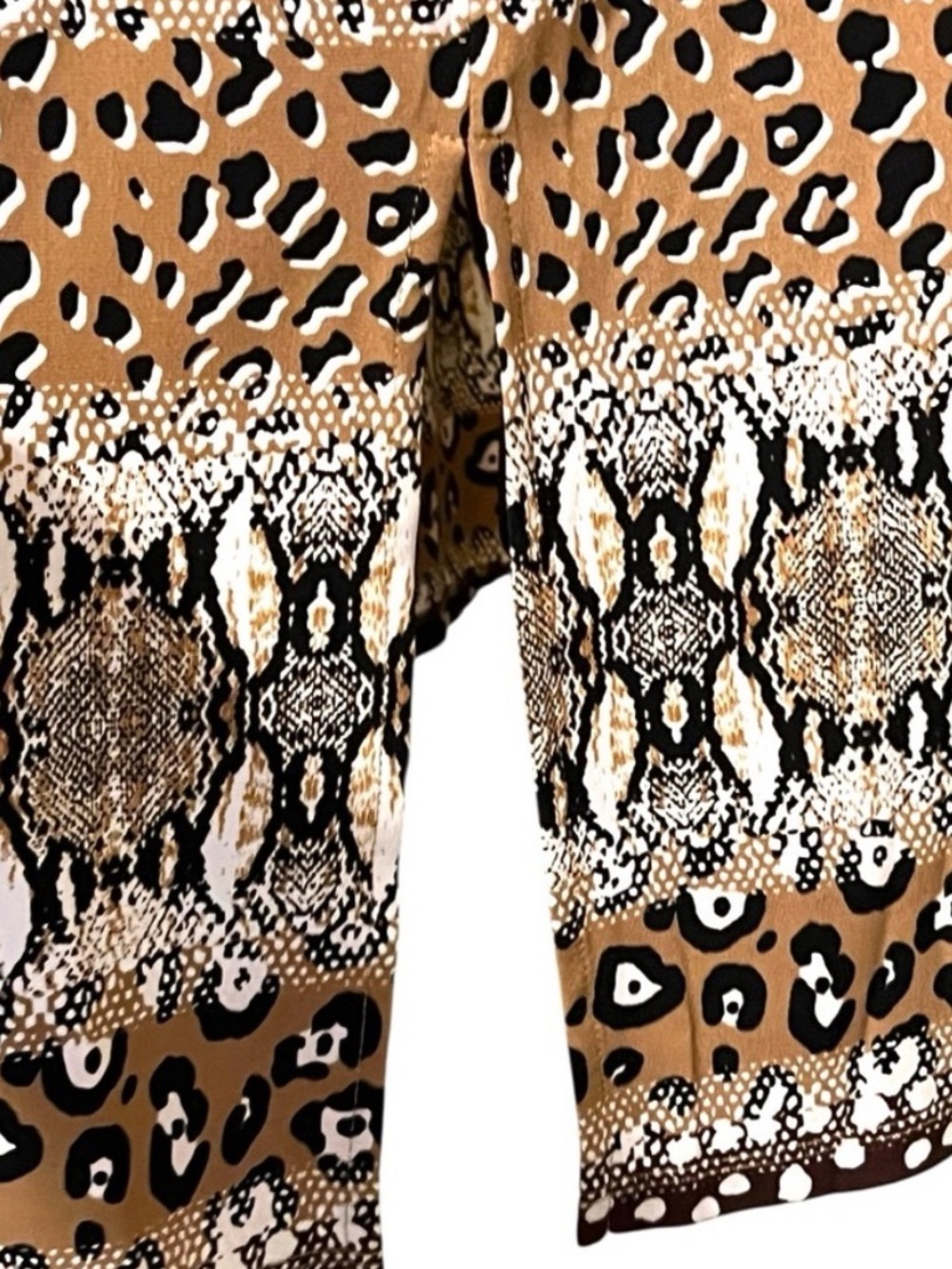 Rafaella Mixed Animal Print Maxi Smocked Waist Belt Tall L - Picture 3 of 15